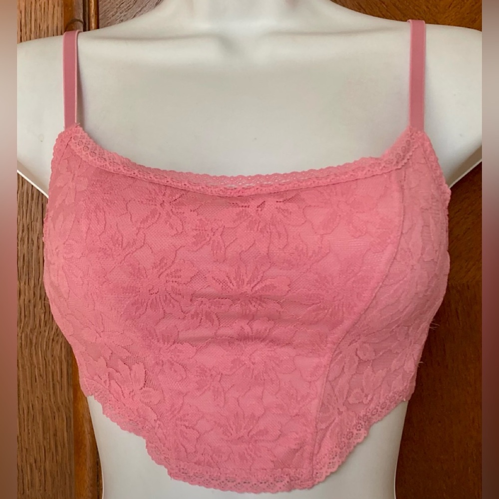 NWOT - PINK Victoria’s Secret Pink Lace Corset Bra, sz XS